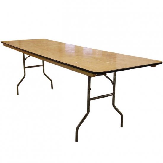8 x 30 Wood Banquet Table